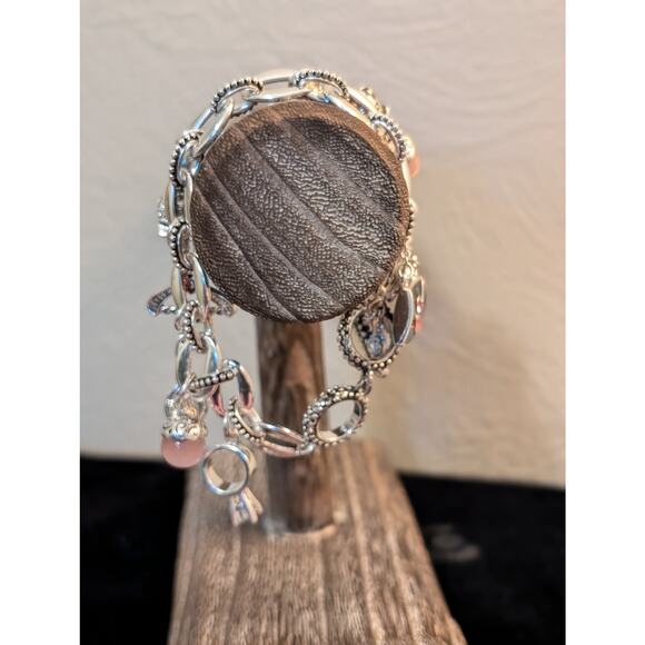 Premier Designs Silver Tone Girly Toggle Clasp Charm  Bracelet - Picture 8 of 9